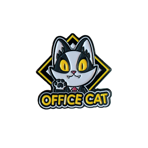 Office Cat soft enamel pin Version 1