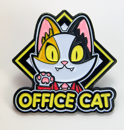 Office Cat Calico soft enamel pin Version 2 Javier Jimenez