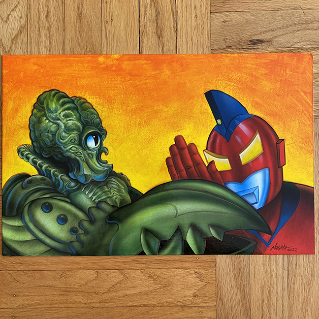 Alien Xam original painting Mark Nagata header card art