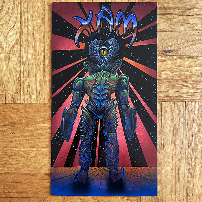 Alien Xam original painting Mark Nagata Backing card art