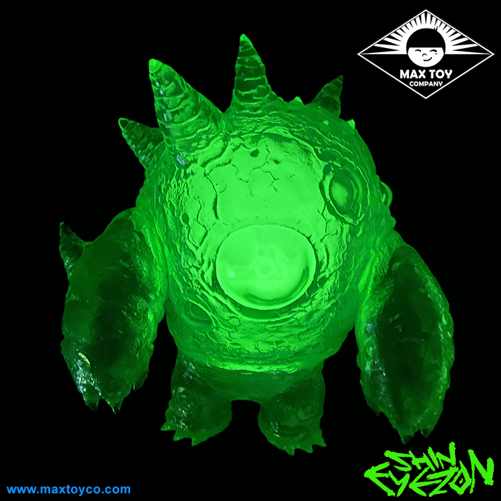 Shin Eyezon clear GREEN with Glow Guts kaiju Sophie Campbell