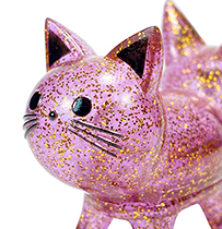 Trixi-Lu Clear purple with gold glitter Cats Meow