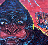 Original Kaiju APE acrylic painting by Mark Nagata