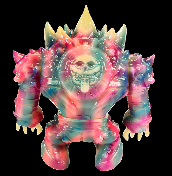 Aztec Kaiju Eyezon Artist James Osborne / Kaiju Legion paints Glow in dark Pink